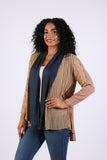 225553 Sundrift Sepia Denim & Beige Flowy Cardigan