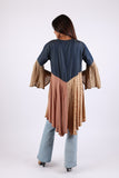 225554 Bell Sleeve Denim & Beige Cardigan (Sundrift Sepia)