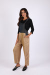 225556 Sundrift Sepia Overall: Denim & Beige Patchwork