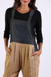 225556XXL Sundrift Sepia Overall: Denim & Beige Patchwork XXL