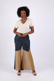 225557 Sundrift Sepia Two-Tone Denim Beige Palazzo Pants
