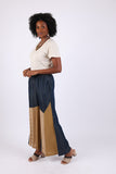 225557 Sundrift Sepia Two-Tone Denim Beige Palazzo Pants