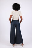 225557 Sundrift Sepia Two-Tone Denim Beige Palazzo Pants