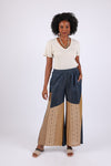 225557XXL Sundrift Sepia Two-Tone Denim Beige Palazzo Pants XXL