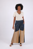 225557 Sundrift Sepia Two-Tone Denim Beige Palazzo Pants