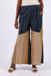 225557XXL Sundrift Sepia Two-Tone Denim Beige Palazzo Pants XXL