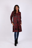 225558 Burgundy Satin Jacket: Soft Collar with Lustrous feel