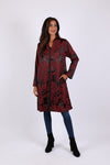 225558 Burgundy Satin Jacket: Soft Collar with Lustrous feel