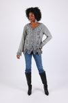 225561 Embroidered Vintage Boho Top Blouse: Earthy Stonewashed