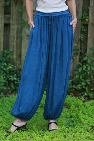 225563 Stonewashed Harem Pants: Cuffed Hem (Fall Colors)
