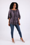 225564 Embroidered Boho Peasant Blouse: Ruffle Bell Sleeves Top