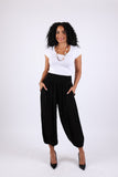 225566 Essential Solid Black Harem Pants