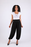 225566 Essential Solid Black Harem Pants