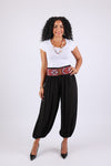225566 Essential Solid Black Harem Pants