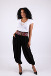 225566 Essential Solid Black Harem Pants