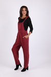 225568 Stonewashed Boho Embroided Overalls: Fall Colors