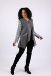 225571 Black and White Patchwork Tunic: Checkered & Striped