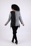 225571 Black and White Patchwork Tunic: Checkered & Striped