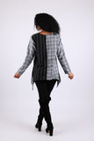 225571 Black and White Patchwork Tunic: Checkered & Striped