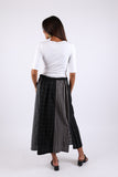 225574 Striped and Check Straight Skirt: Black/White Patchwork