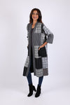 225575XXL Patchwork Black/White Kimono: Checks & Stripes XXL