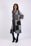 225575XXL Patchwork Black/White Kimono: Checks & Stripes XXL