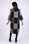 225575 Patchwork Black/White Kimono: Checks & Stripes