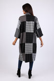 225575 Patchwork Black/White Kimono: Checks & Stripes