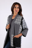 225575 Patchwork Black/White Kimono: Checks & Stripes