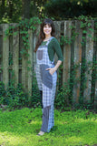 225576 Black/White Overall: Stripes & Plaid Patchwork