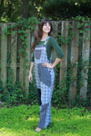 225576 Black/White Overall: Stripes & Plaid Patchwork