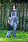 225576 Black/White Overall: Stripes & Plaid Patchwork