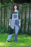 225576 Black/White Overall: Stripes & Plaid Patchwork