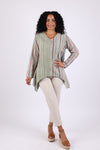 225581 Patchwork Tunic: Sage Green with Stripes