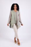 225581 Patchwork Tunic: Sage Green with Stripes