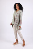 225581 Patchwork Tunic: Sage Green with Stripes