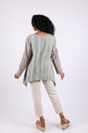 225581 Patchwork Tunic: Sage Green with Stripes