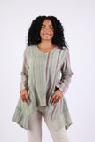225581 Patchwork Tunic: Sage Green with Stripes