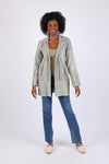 225582 Patchwork Sage Jacket with Soft Collar