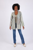 225582 Patchwork Sage Jacket with Soft Collar