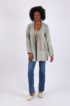 225582 Patchwork Sage Jacket with Soft Collar