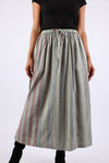 225584 Patchwork Straight Skirt with Side Slit (Sage Green)