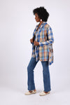 225602 Soft Tone Plaid Cardigan: Flannel in Patchwork