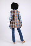 225602 Soft Tone Plaid Cardigan: Flannel in Patchwork