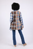 225602 Soft Tone Plaid Cardigan: Flannel in Patchwork