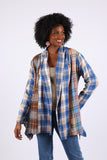 225602 Soft Tone Plaid Cardigan: Flannel in Patchwork