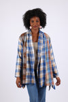 225602 Soft Tone Plaid Cardigan: Flannel in Patchwork