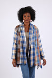 225602 Soft Tone Plaid Cardigan: Flannel in Patchwork