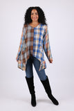 225603 Patchwork Plaid Tunic: Soft Tone Flannel