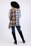 225603 Patchwork Plaid Tunic: Soft Tone Flannel